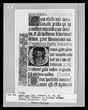 Missale aus Marmoutier — Initiale O, Folio 160