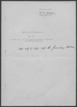 Reusten-Altingen: Pfarrbericht 1947