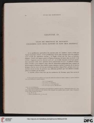 Chapitre VI: Étude des dimensions du monument considerées dans leurs rapports et dans leur ensemble