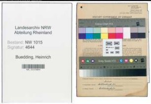 Entnazifizierung Heinrich Buedding , geb. 09.09.1901 (Kohlenhaendler)