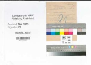 Entnazifizierung Josef Bartels , geb. 00.00.0000 (Betriebsleiter)