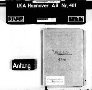 Westerbur: I. Inventarium von den Mitteln der Kirche, angelegt 1857; II. Inventarium von den Mitteln der Pastorei, angelegt 1857; III. Inventarium von den Mitteln der Schule, angelegt 1857