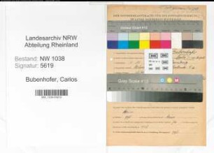 Entnazifizierung Carlos Bubenhofer , geb. 01.11.1903 (Dentist)