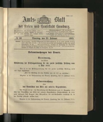 No. 36, 23. Februar 1915