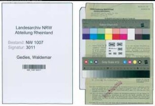 Entnazifizierung Waldemar Gedies , geb. 05.12.1901 (Verw.Angestellter)