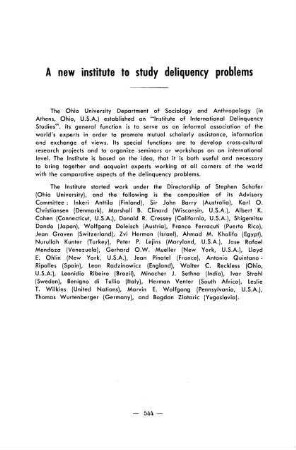 544, A new institute to study delinquency problems