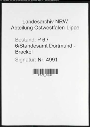 Namensverzeichnis Dortmund - Brackel, Todesfälle
