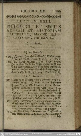 Classis XXIII. Philologi, Et Similes Ad Rem Et Historiam Literariam, Maxime Elegantiorem, Pertinentes