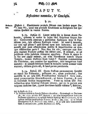 Caput V. Reflexiones nonnullæ, & Conclusio