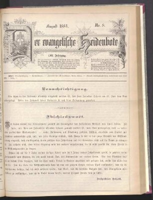 August 1884. Nr. 8