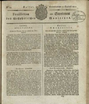 No. 74, Sonnabend den 14. Septemb. 1811