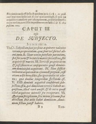 Caput III agit De Subiecto.