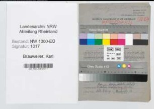 Entnazifizierung Karl Brauweiler, geb. 18.09.1892 (Vorarbeiter)