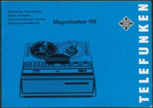 Bedienungsanleitung: Bedienungsanleitung Telefunken Magnetophon 105