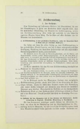III. Selbstverwaltung