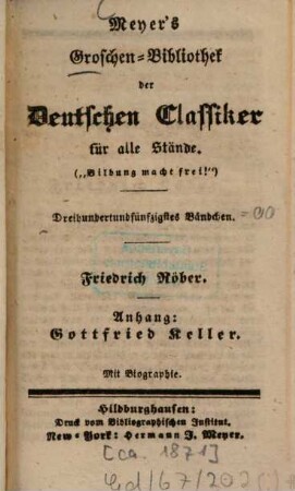 Friedrich Röber : mit Biographie