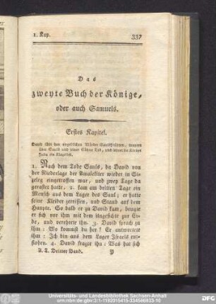 Das zweyte Buch der Könige, oder auch Samuelis.