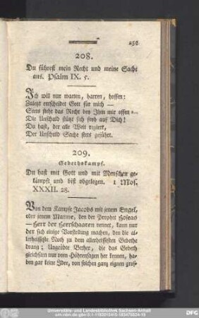 208. Du führest mein Recht und meine Sache aus. Psalm IX. 5.