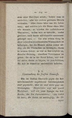 §. 7. Untersuchung des fünften Einwurfs.