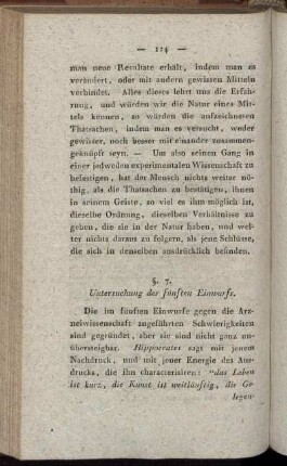 §. 7. Untersuchung des fünften Einwurfs.