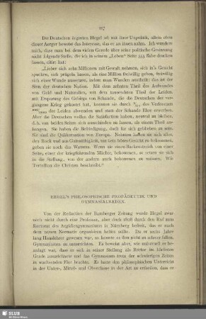 Hegel's philosophische Propädeutik und Gymnasialreden