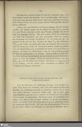 Hegel's philosophische Propädeutik und Gymnasialreden