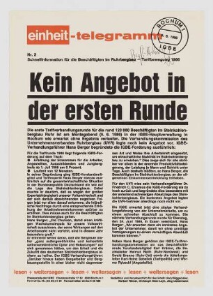 "Kein Angebot in der ersten Runde"