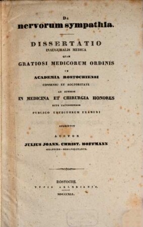 De nervorum sympathica : dissertatio inauguralis medica
