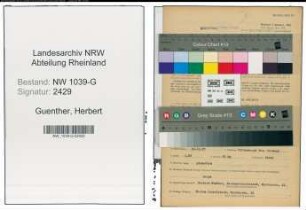 Entnazifizierung Herbert Guenther , geb. 24.12.1907 (Arbeiter)