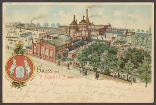 Ansichtskarte F. Happoldts Brauerei, Hasenheide