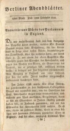62tes Blatt. Den 11ten December 1810.
