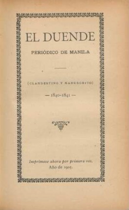 El duende periodico de Manila