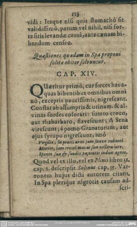 Quaestiones quaedam in Spa proproni solitae obiter solvuntur. Cap. XIV.