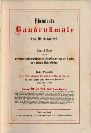 Rheinlands Baudenkmale des Mittelalters : ein Führer zu den merkwürdigsten mittelalterlichen Bauwerken am Rheine und seinen Nebenflüssen, 2