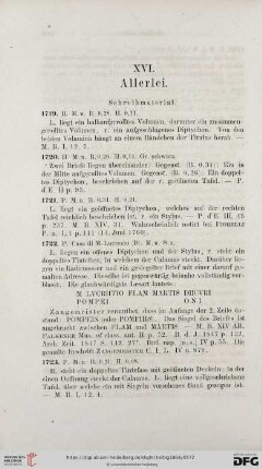 XVI. Allerlei