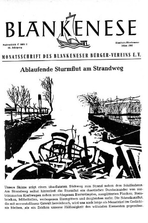 Ablaufende Sturmflut am Strandweg