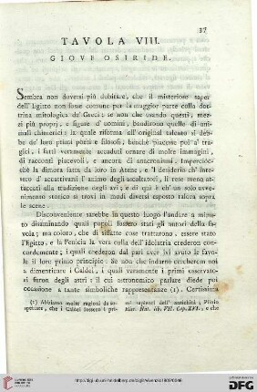 Tavola VIII: Giove Osiride