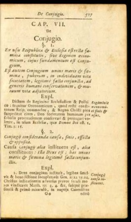 Cap. VII. De Conjugio.