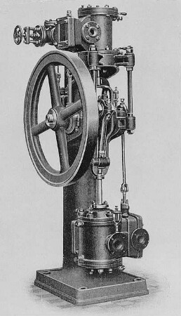 Stehender Kompressor für Dampfbetrieb : Technikgeschichte | Industrie und Technik | Gebläse (Luftpumpen, Ventilatoren)