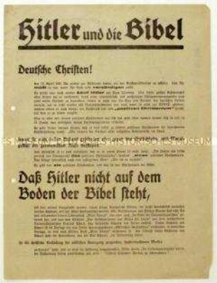 Aufruf an Christen zur Wahl von Paul von Hindenburg zum Reichspräsidenten am 10. April 1932