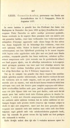 LXXIII. Cornelio Acoley, gouverneur van Banda aan Bewindhebbers der O. I. Compagnie, Neira 24 Augustus 1637