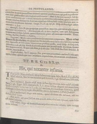 Tit. II. II. C. 12. & X. 57. De His, qui notantur infamia.