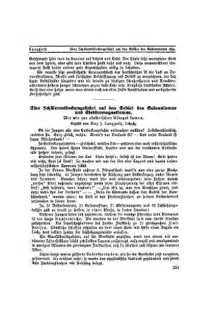Eine Schülerentdeckungsfahrt auf das Gebiet des Galvanismus und Elektromagnetismus