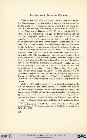 Der Kunstfreund, Kenner und Sammler