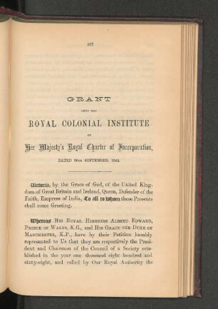 5. Royal Charter.