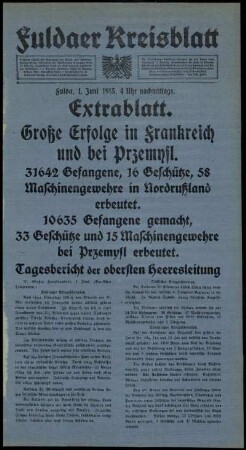 Ausgabe vom Dienstag, den 01. Juni 1915.