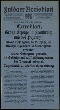 Ausgabe vom Dienstag, den 01. Juni 1915.