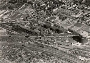 Luftbildaufnahmen von Karlsruhe. Oststadt - Altes Gaswerk