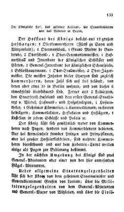 Der Königliche Hof, das geheime Kabinet, die Staatsbehörden und das Militair in Berlin
