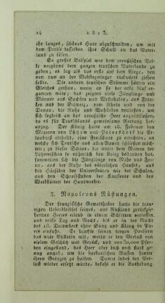 3. Napoleons Rüstungen